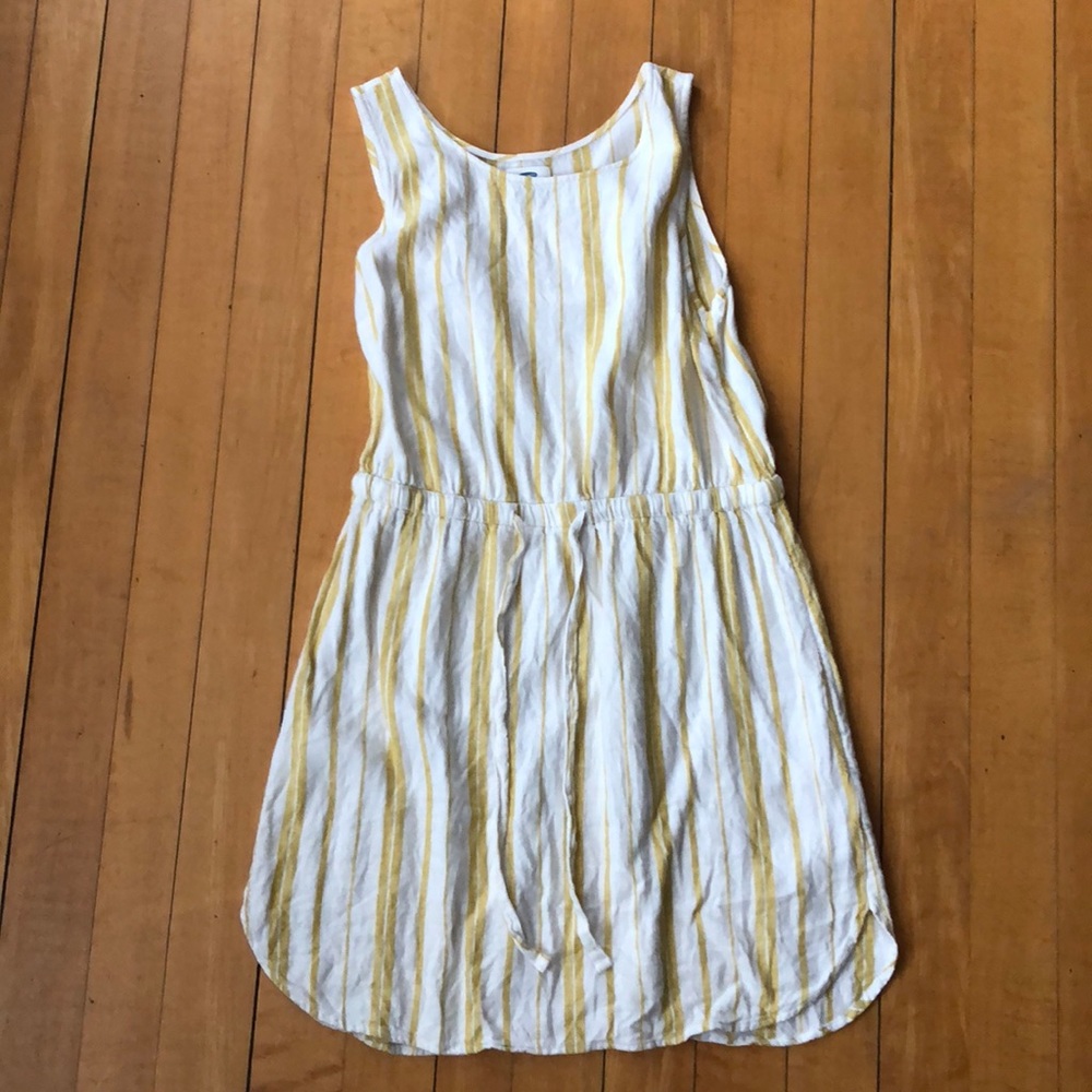 Linen Striped Sundress Old Navy Size M